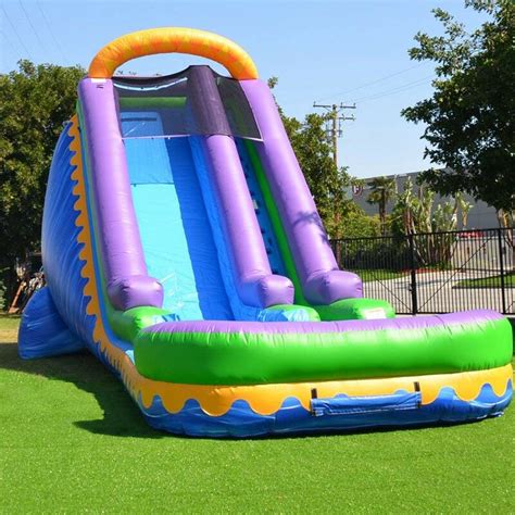 bounce house with water slide and air blower